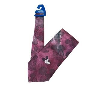 DISNEY Purple MULTICOLOR MICKEY CHARACTER POLYESTER SILK NECKTIE TIE Maroon